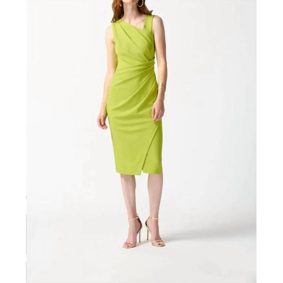 NEW JOSEPH RIBKOFF asymetrical sleeveless sheath dress in key lime - Picture 1 of 1